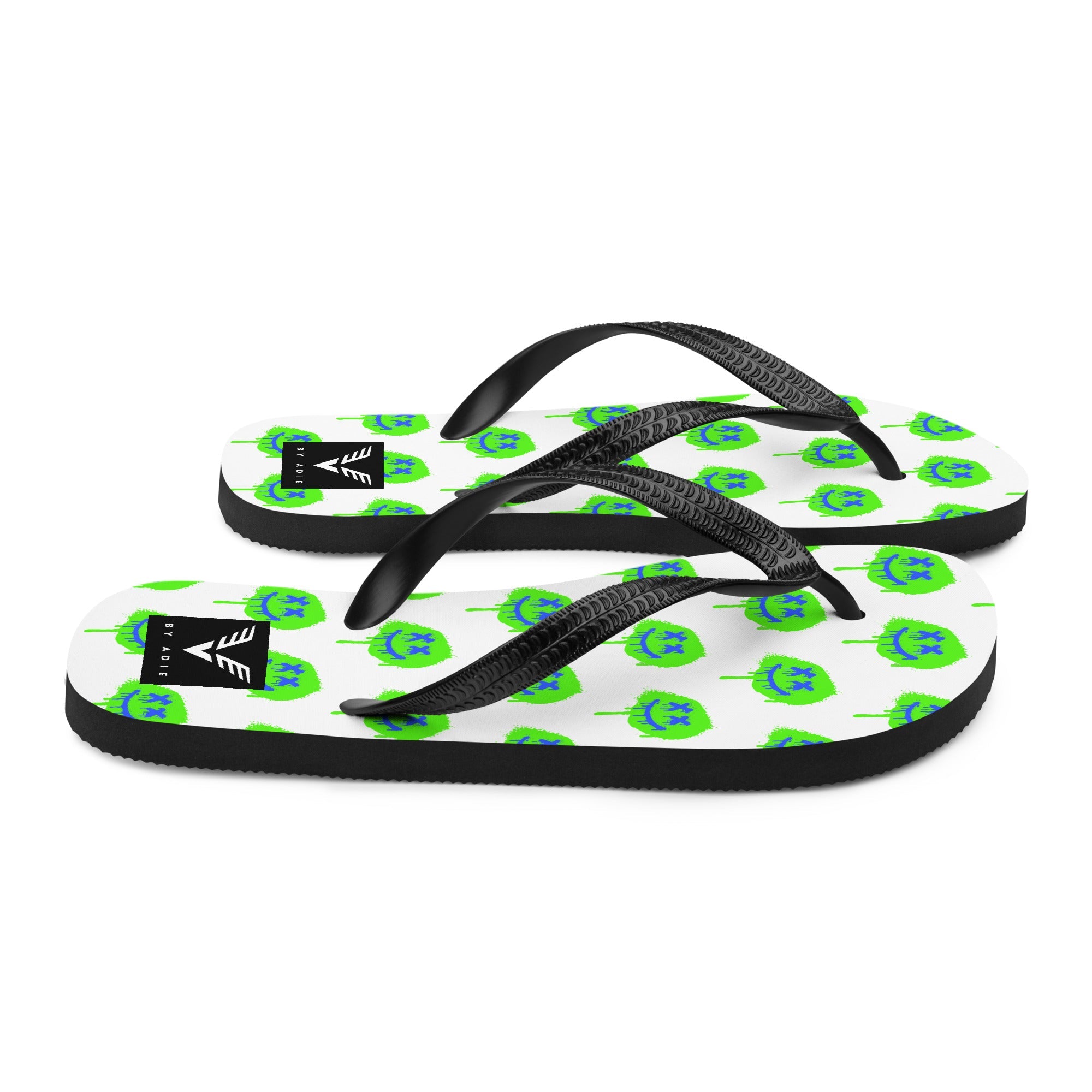 Neon Drip Smiley Flip Flops - My Store