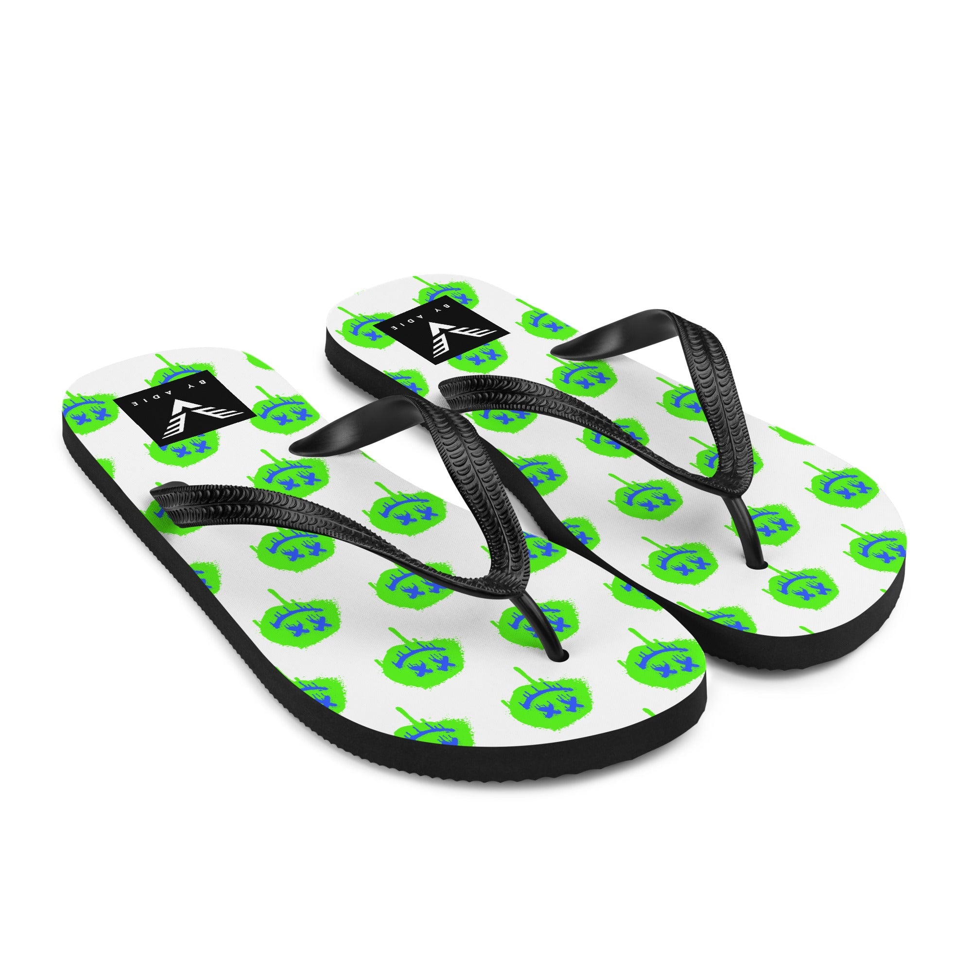 Neon Drip Smiley Flip Flops - My Store