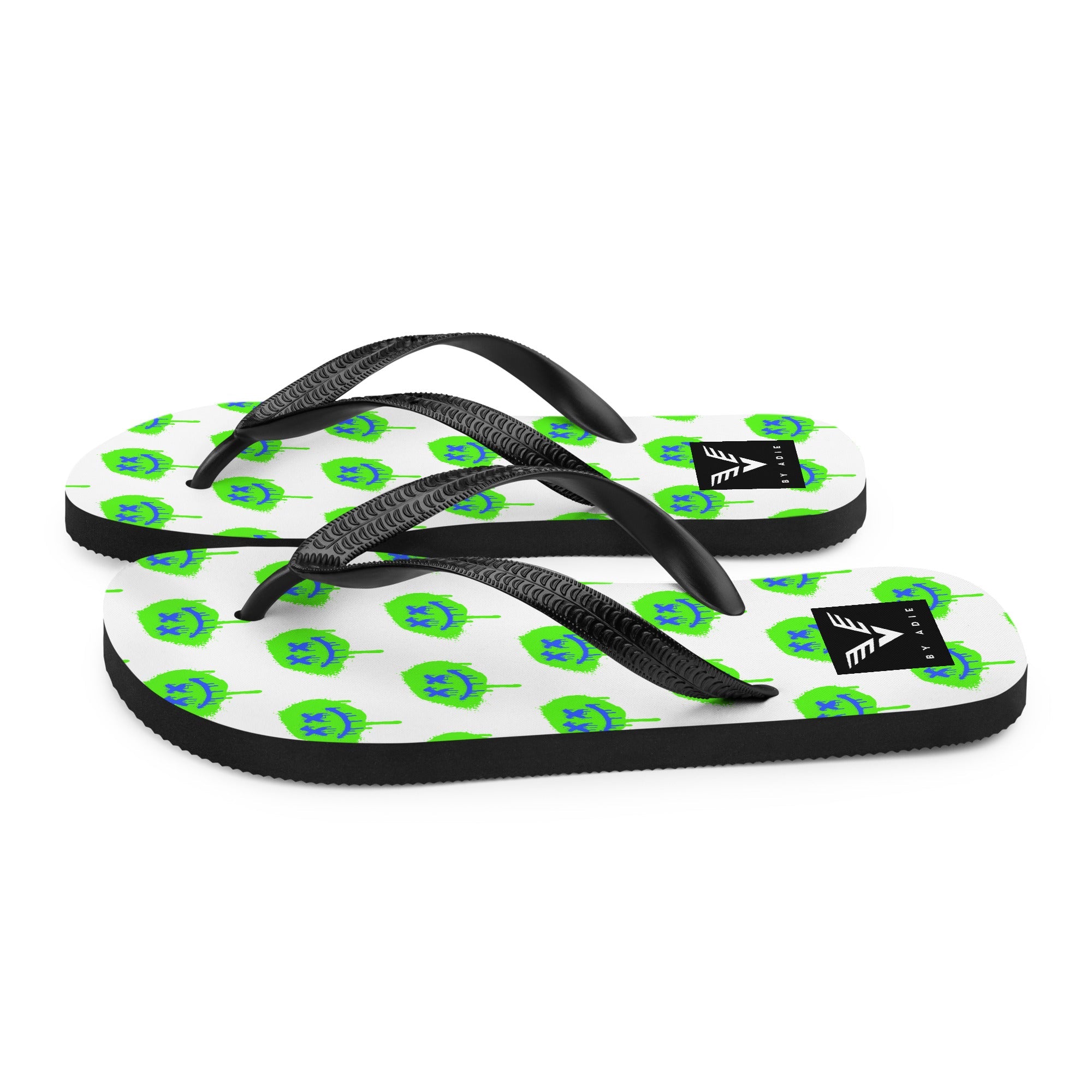 Neon Drip Smiley Flip Flops - My Store