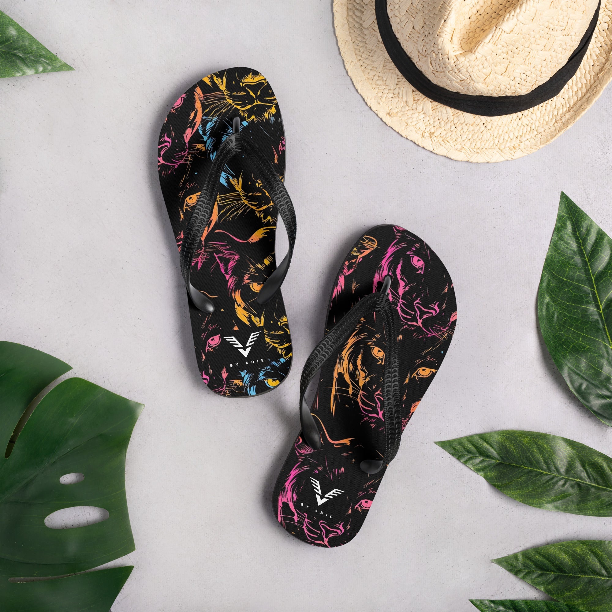 Neon Panther Luxe Flip Flops - My Store