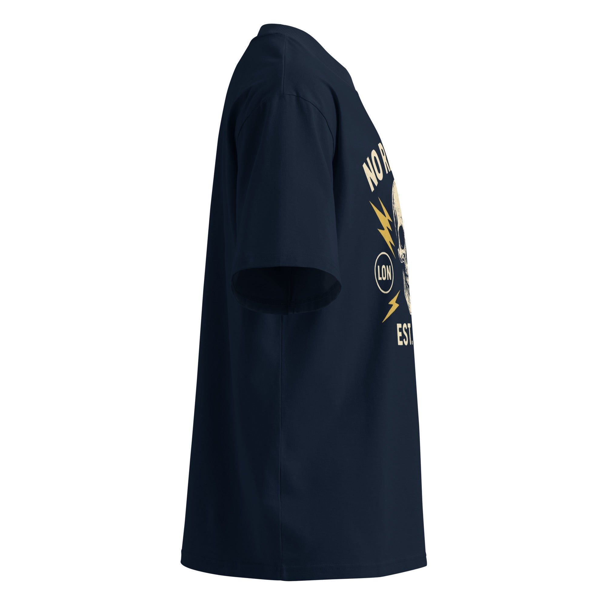 No Regrets Skull Oversized Streetwear Organic T-Shirt - By Adie