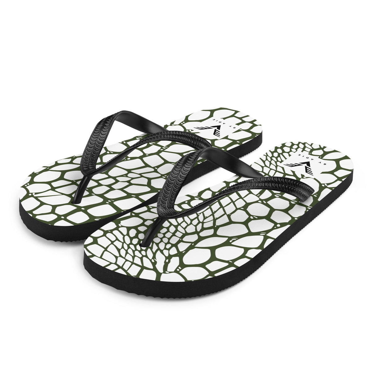 Olive Reptile Luxe Flip Flops - My Store