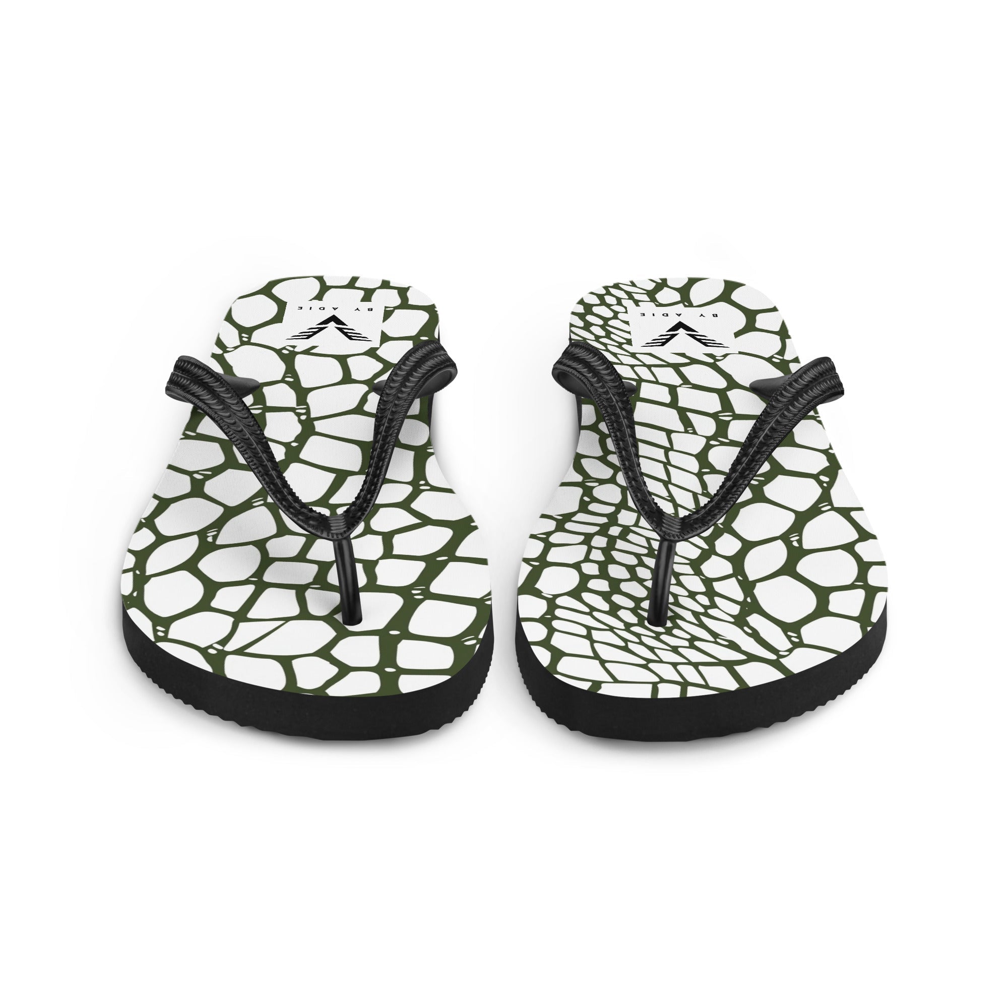 Olive Reptile Luxe Flip Flops - My Store
