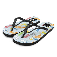 Puppy Sketch Flip Flops - My Store