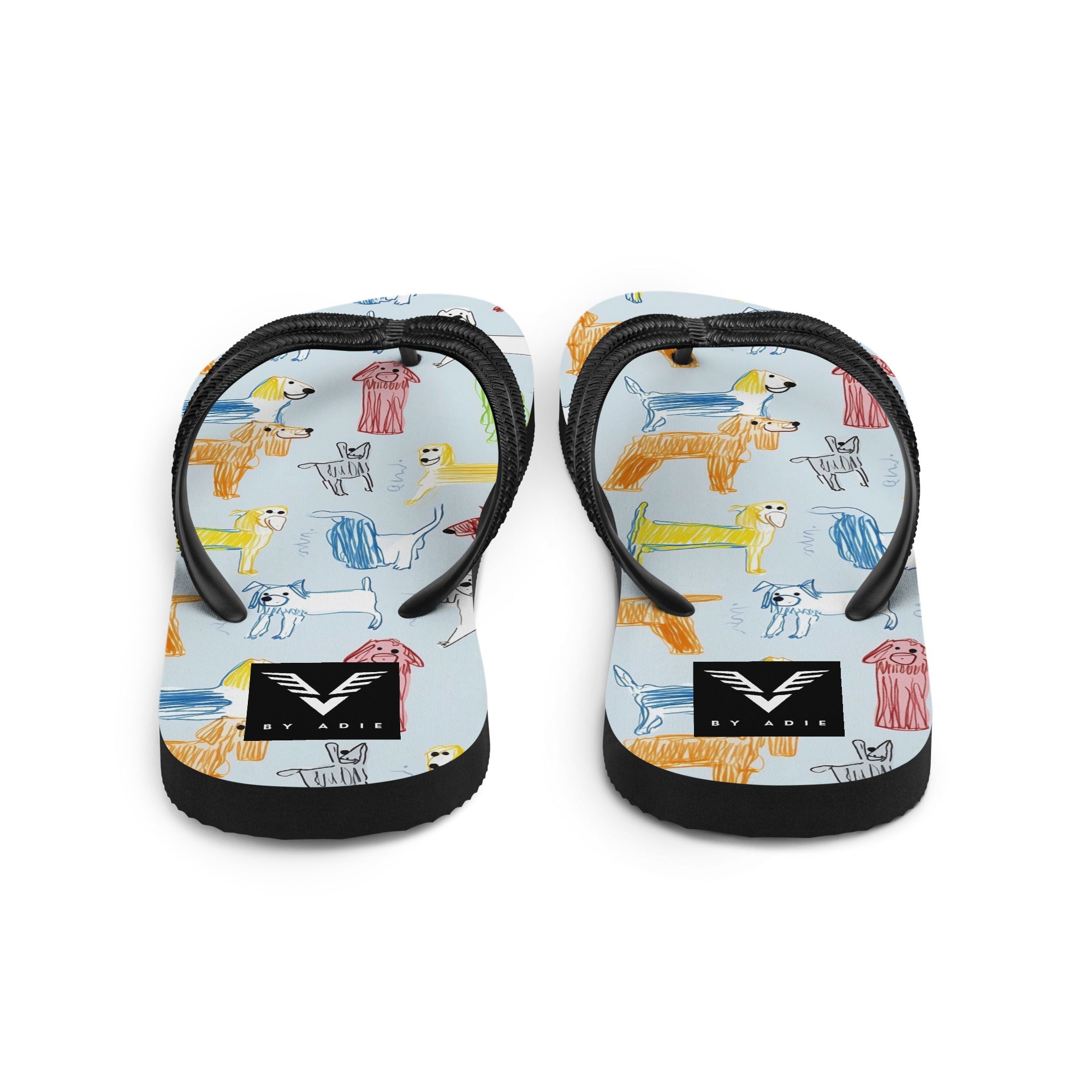Puppy Sketch Flip Flops - My Store