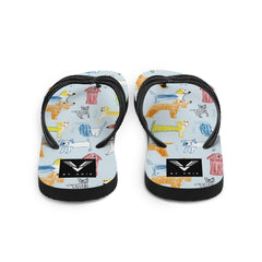 Puppy Sketch Flip Flops - My Store