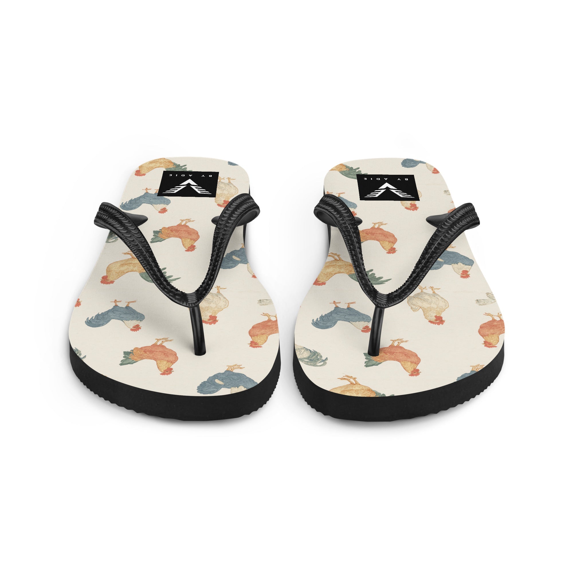 Rooster Pattern Flip Flops - My Store