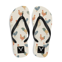 Rooster Pattern Flip Flops - My Store