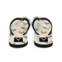 Rooster Pattern Flip Flops - My Store