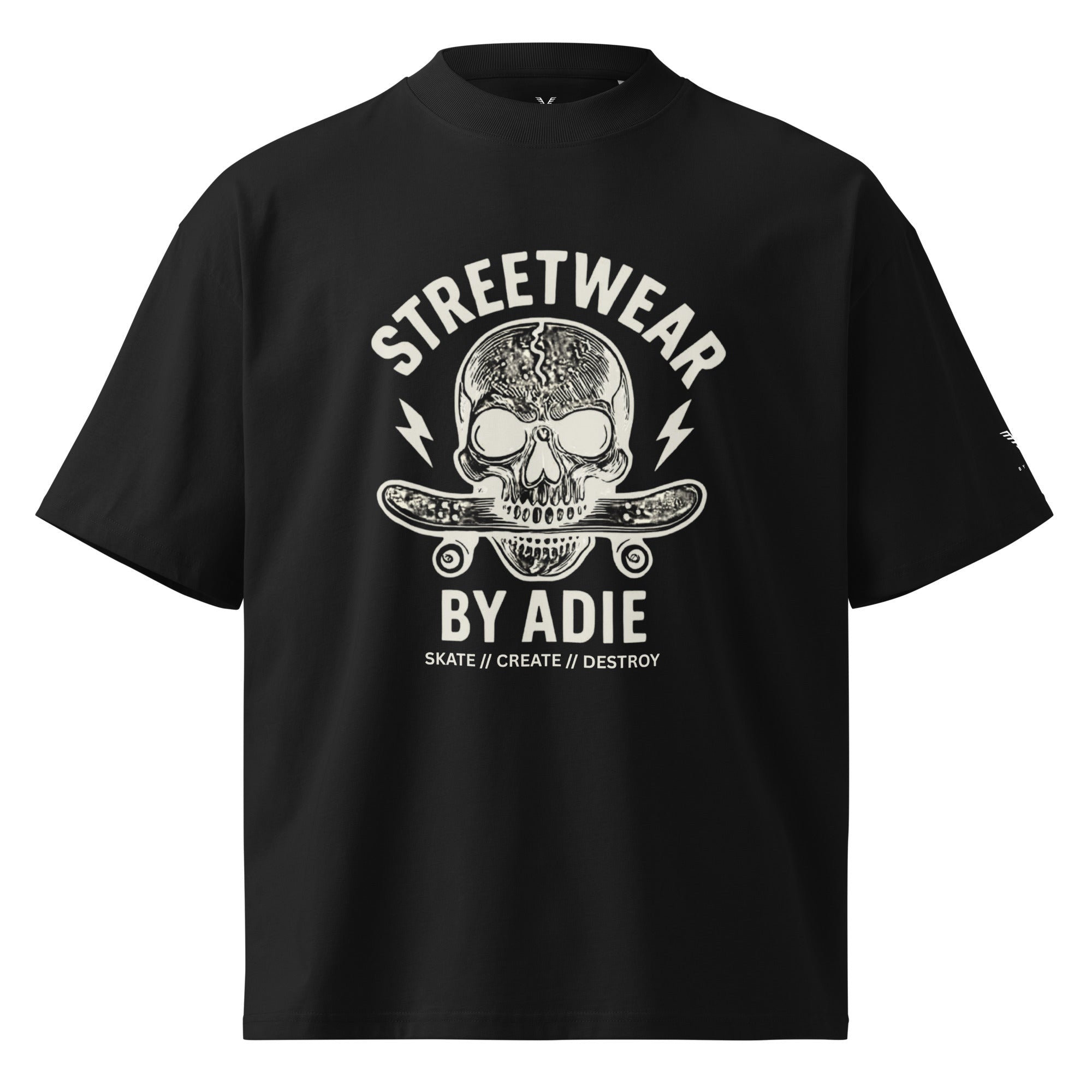 Skate Skull Oversized Organic Cotton T-Shirt - By Adie