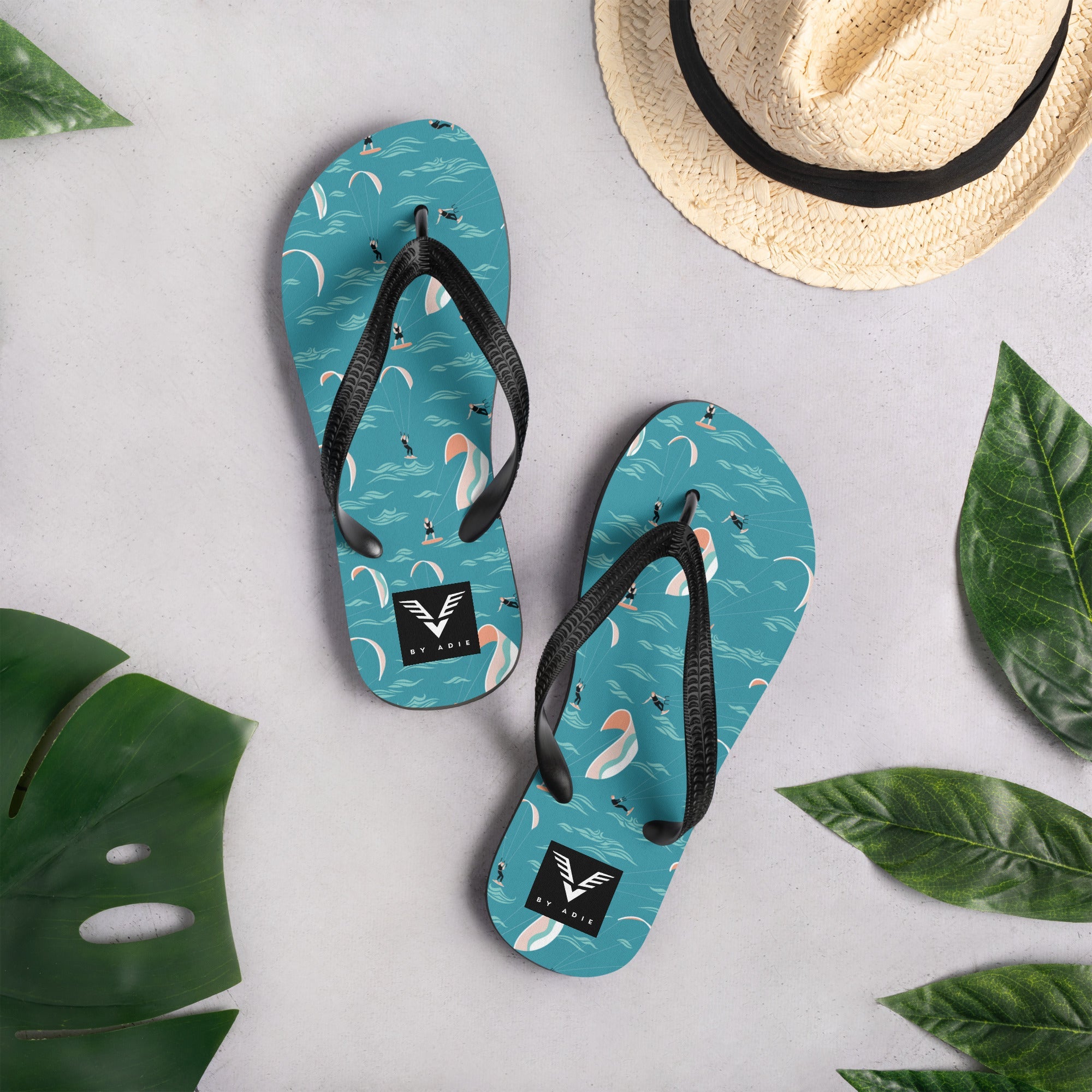 Teal Ocean Kitesurf Flip Flops - My Store