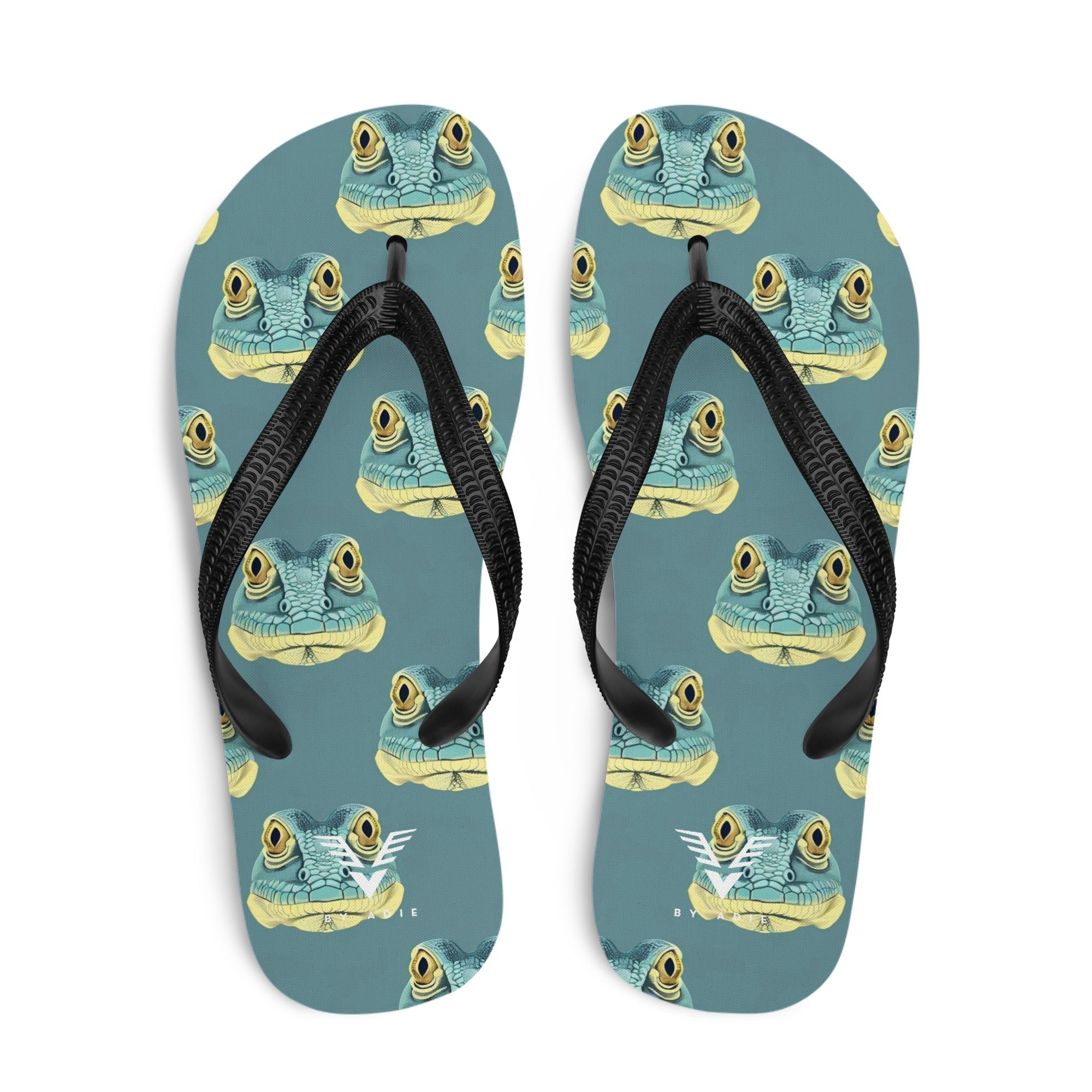 Tropical Frog Print Flip Flops - My Store