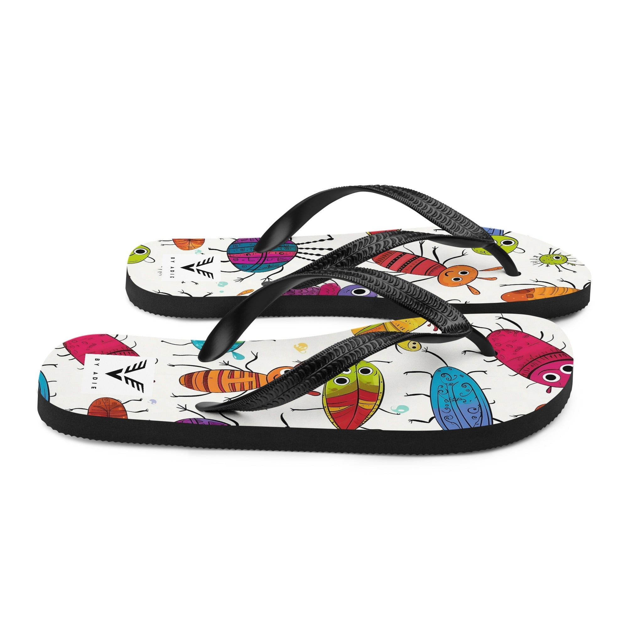 Whimsical Bug Parade Flip Flops - My Store