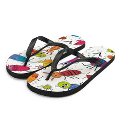 Whimsical Bug Parade Flip Flops - My Store