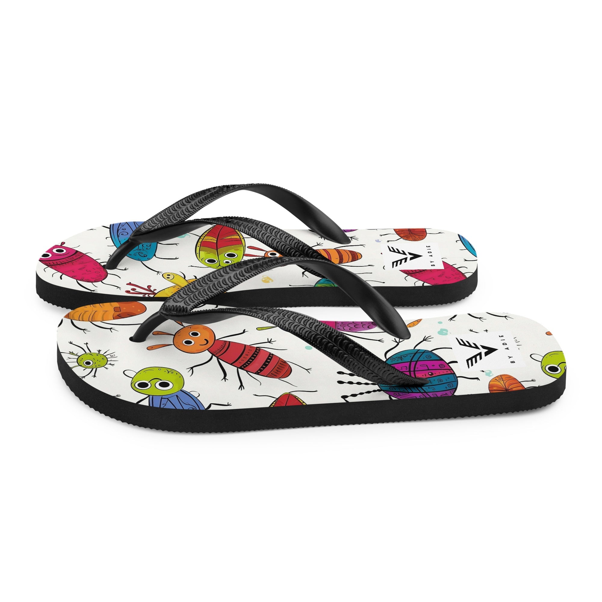 Whimsical Bug Parade Flip Flops - My Store