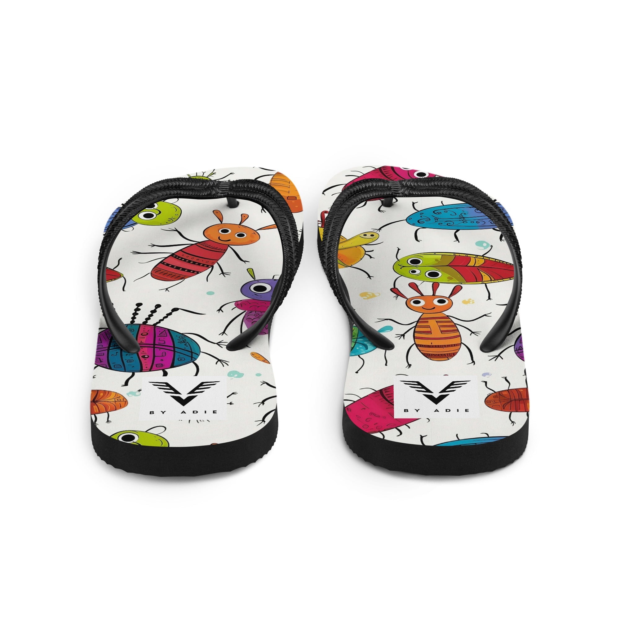 Whimsical Bug Parade Flip Flops - My Store